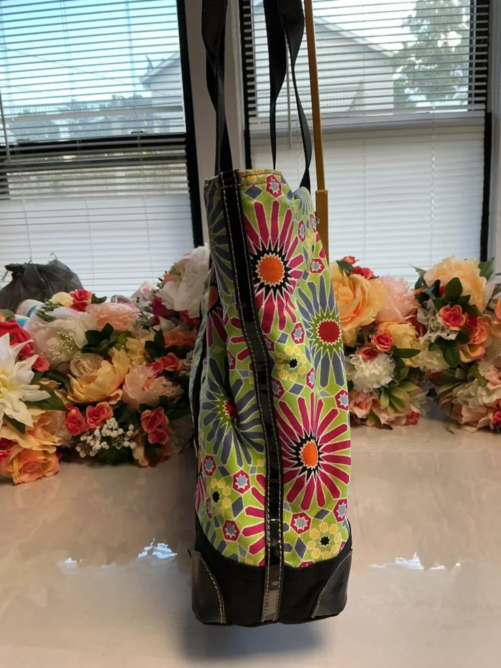 Franco Sarto Multicolor Geometric Floral Large Tote Bag